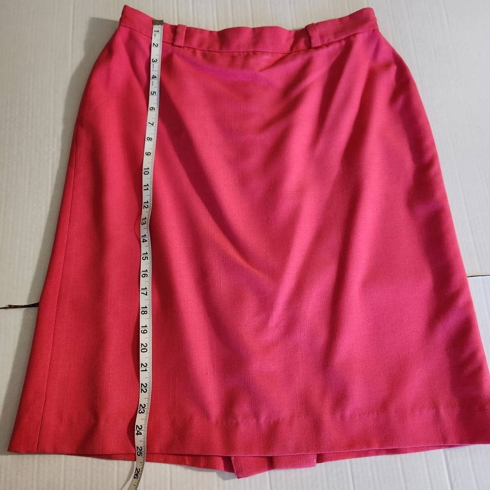 Oscar de La Renta Vintage Women's Size 10 Pink Zip Close Lined Pencil Skirt - Picture 11 of 12